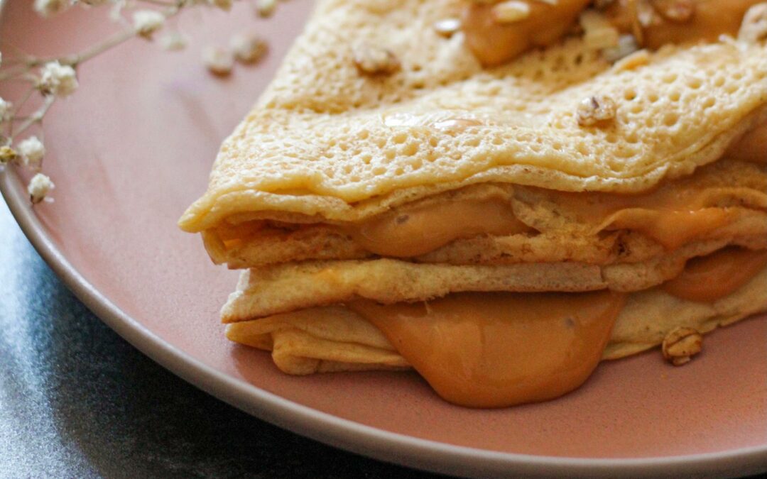 Crepioca de limão com recheio de caramelo